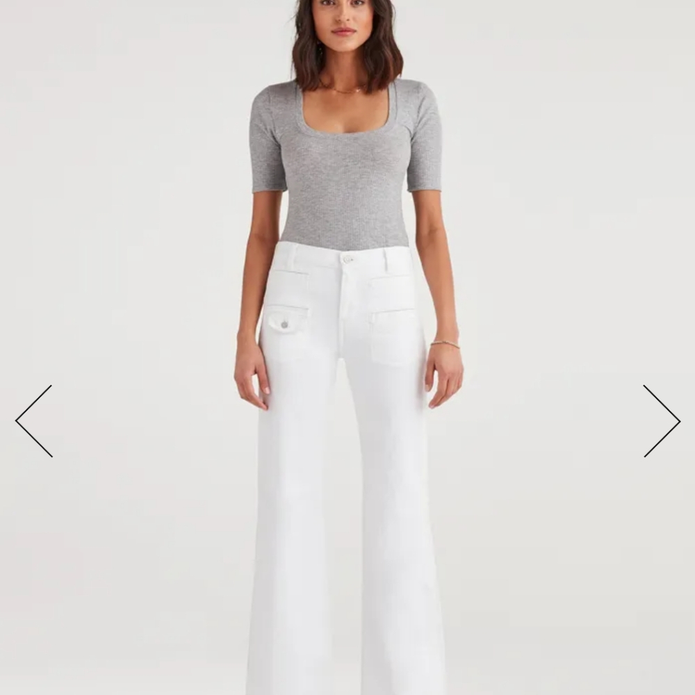 7 for all man kind - GEORGIA IN WHITE RUNWAY DENIM